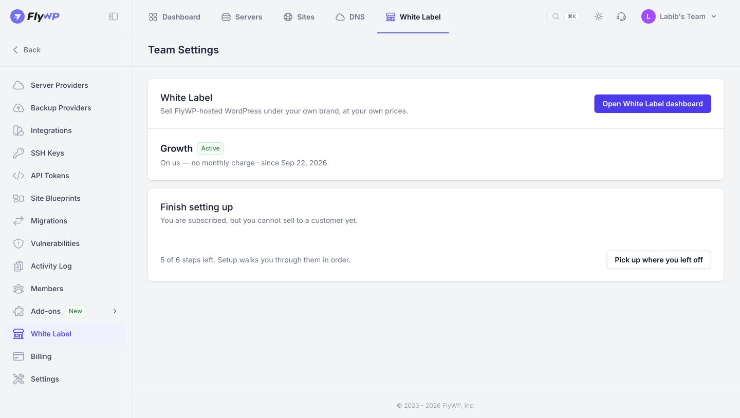 Open White Label. Open White Label for your team and resume setup.