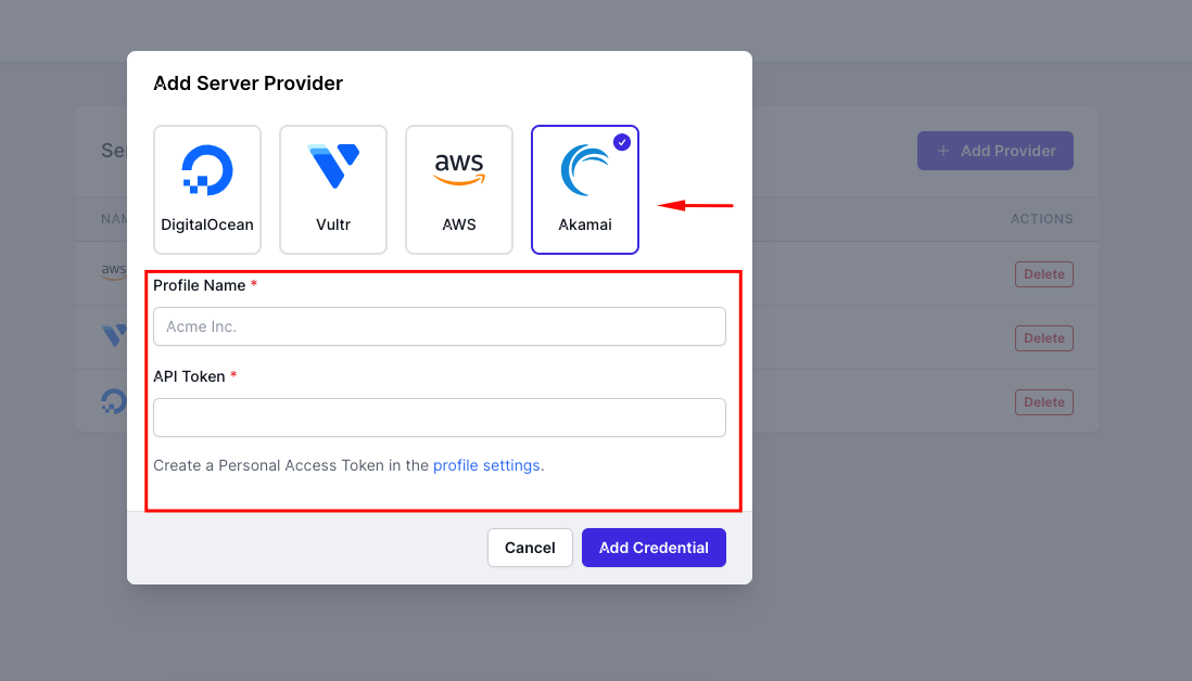 Providing server provider's information