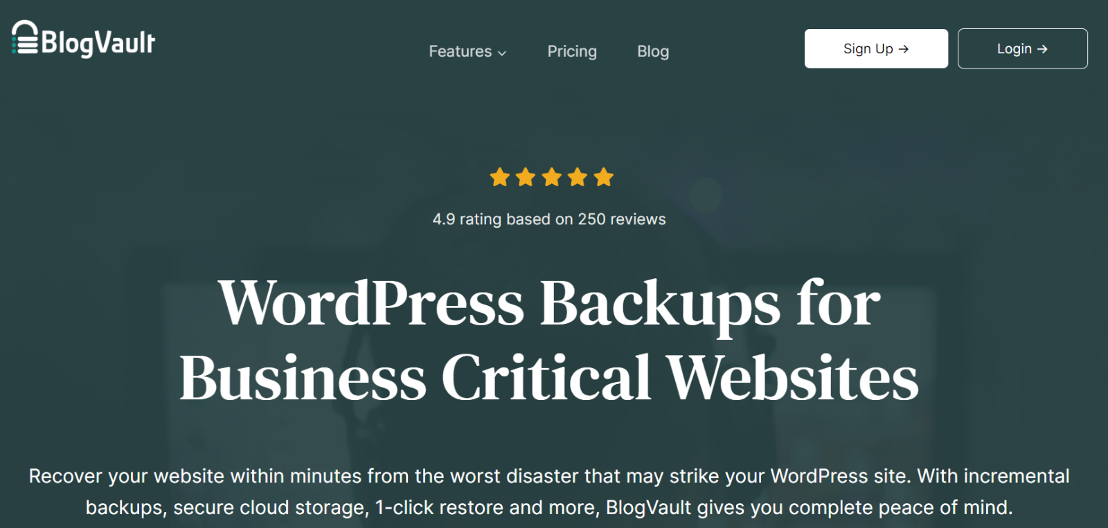 Blogvault Wordpress Mnagement Tool