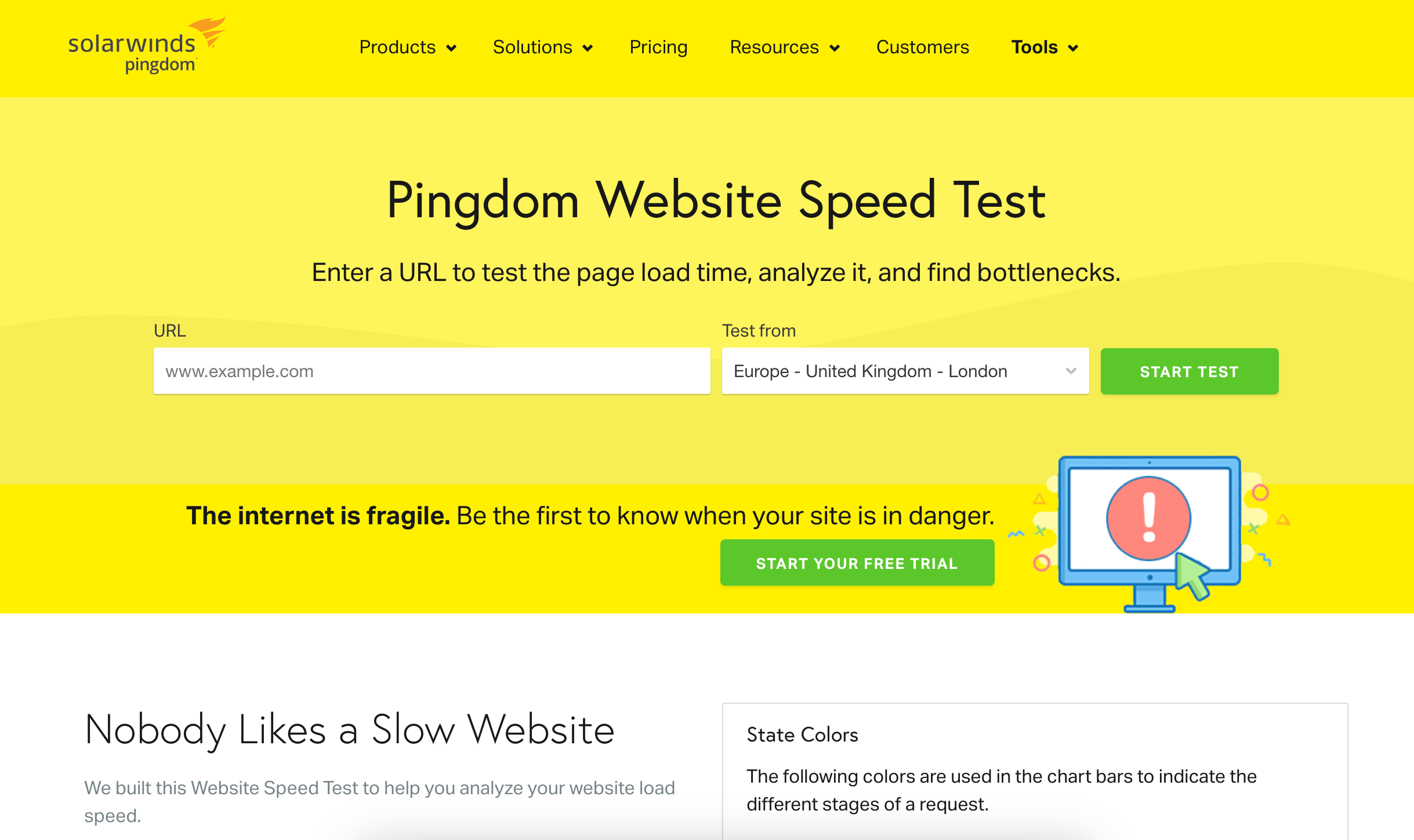Pingdom website speed test