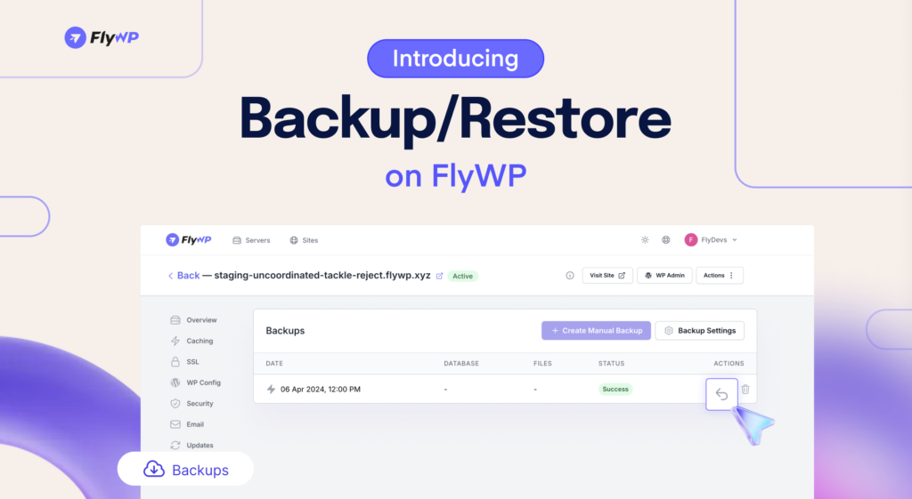 backup and restore on flywp