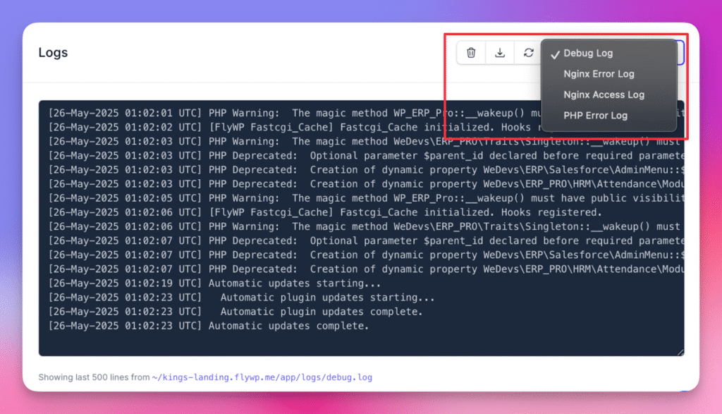 Log monitoring