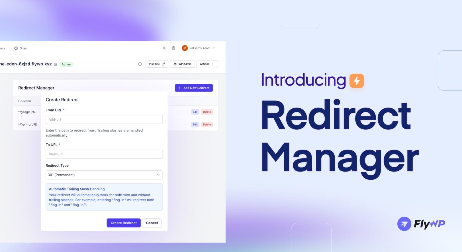 Introducing redirect manager on flywp 1