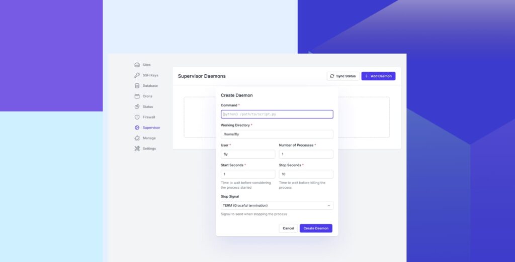 Introducing supervisor daemons feature page