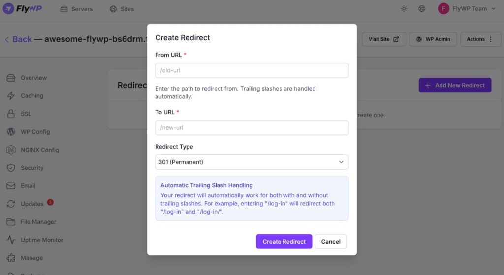 Redirect manager