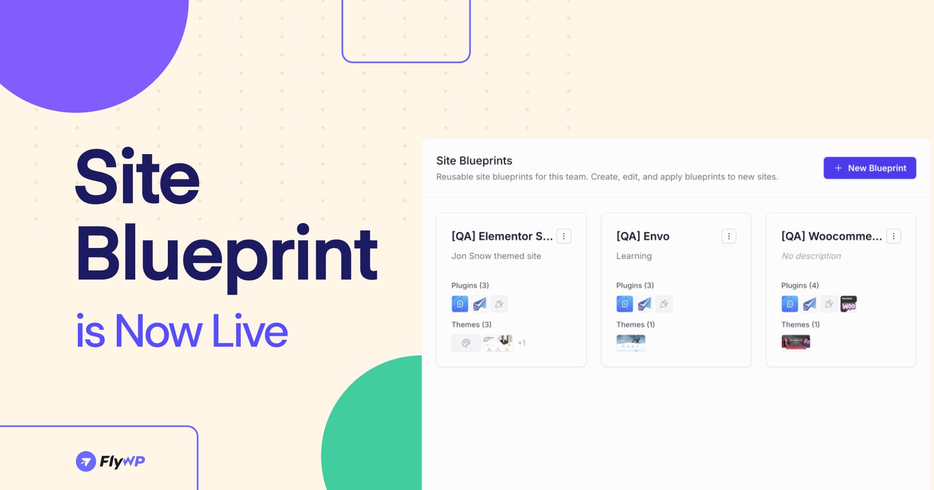 Site blueprint is now live in flywp updated