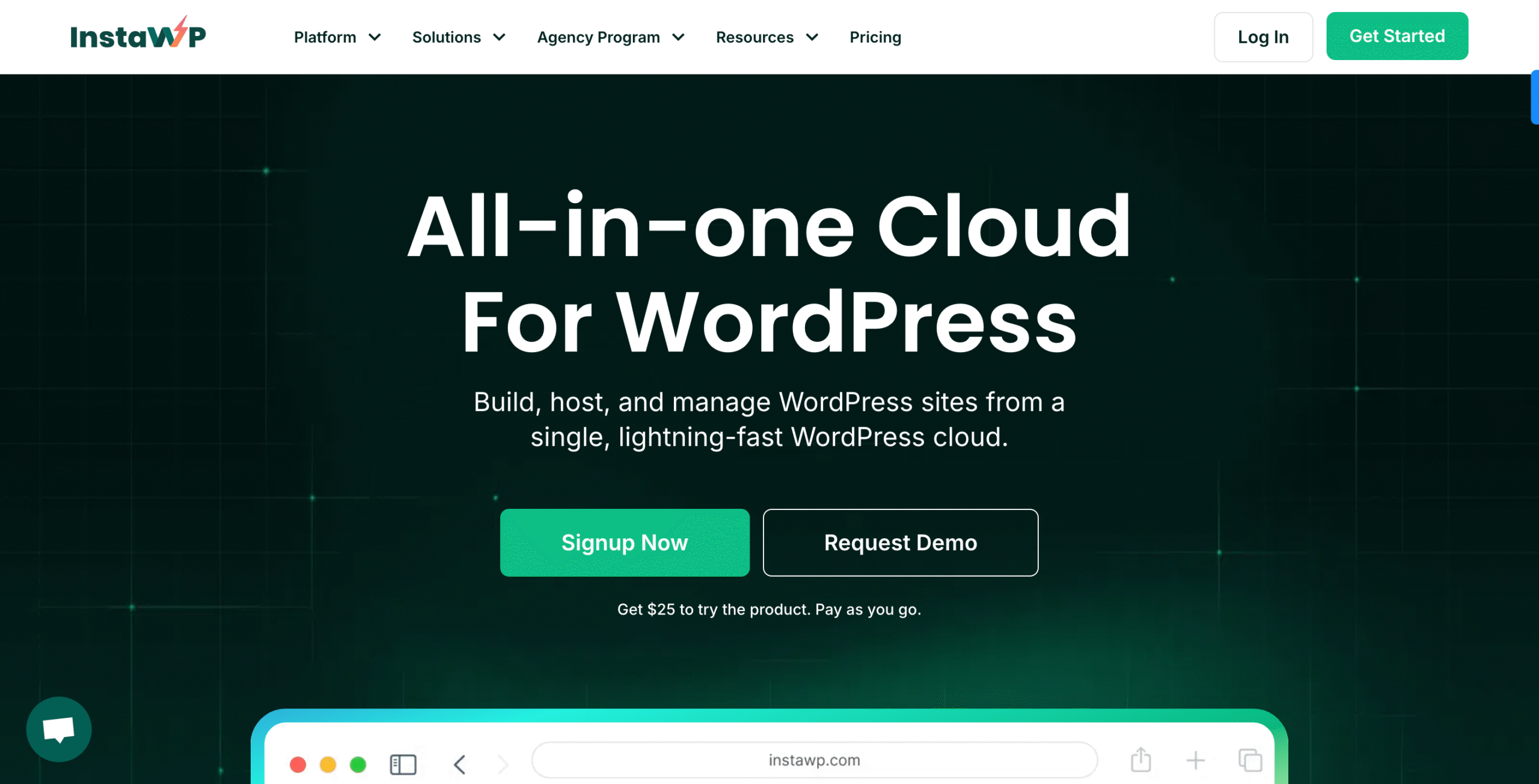 Instawp home page