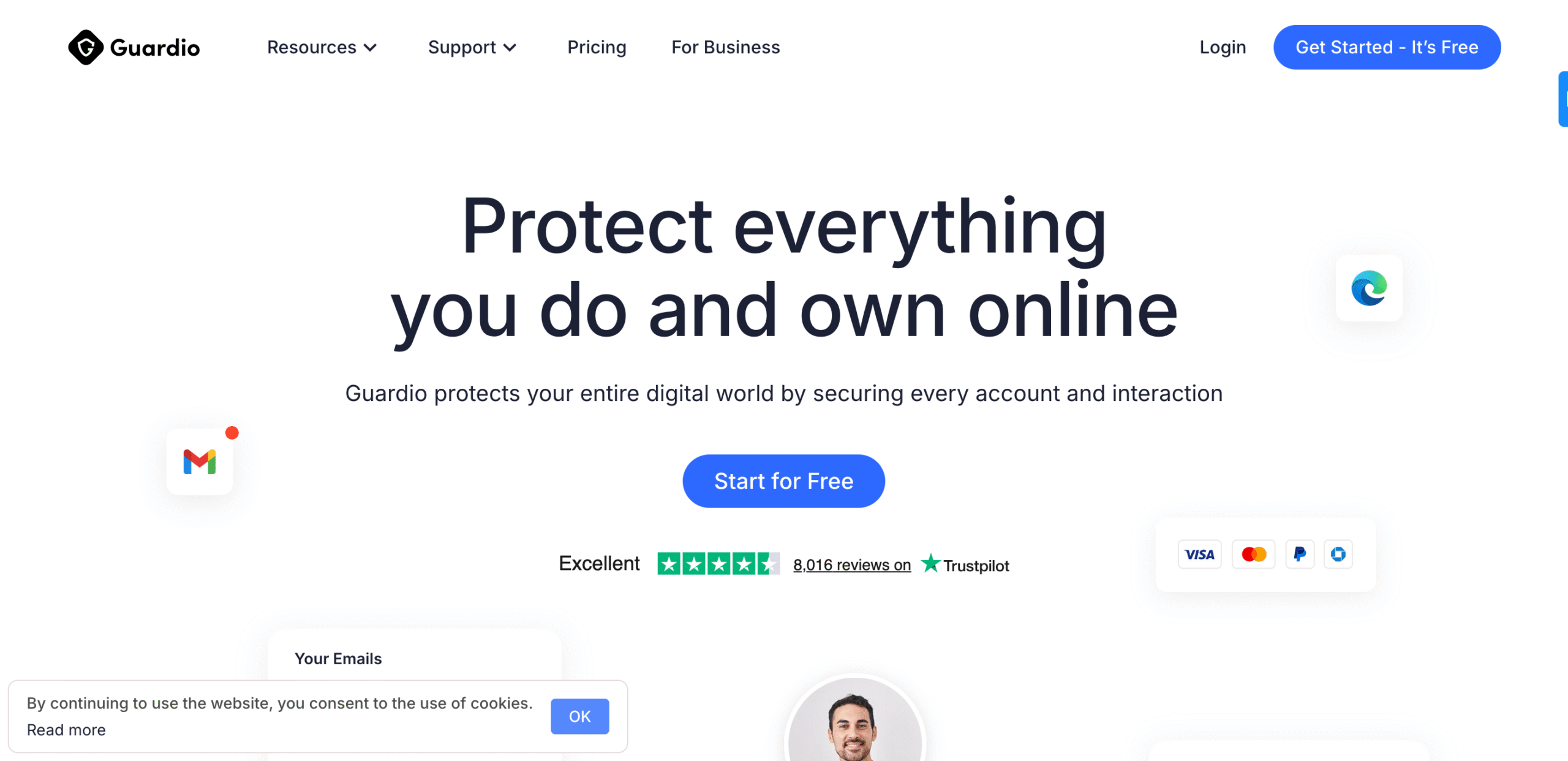Guardio Home Page