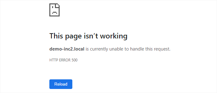 this page isn't working
