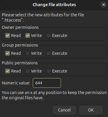 change file attributes