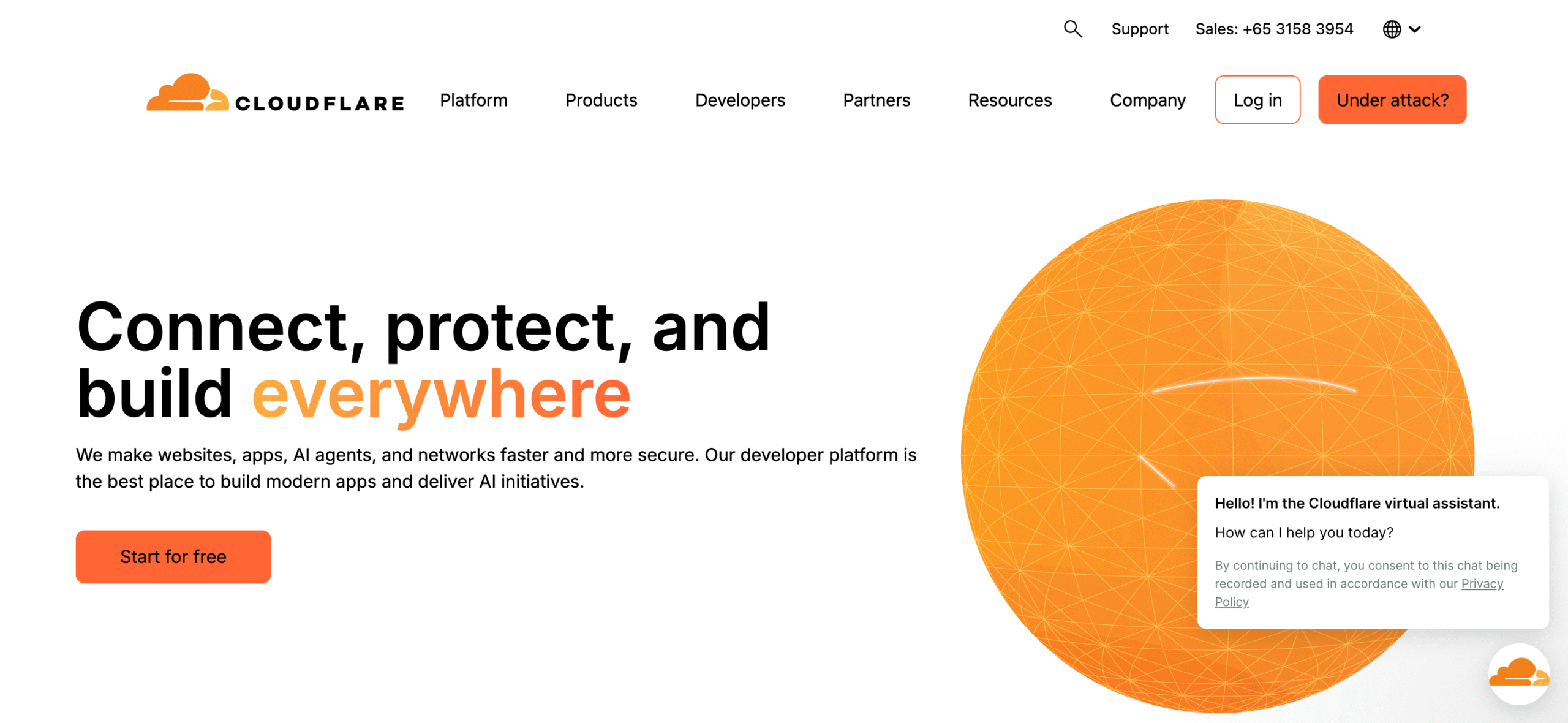 cloudflare home page