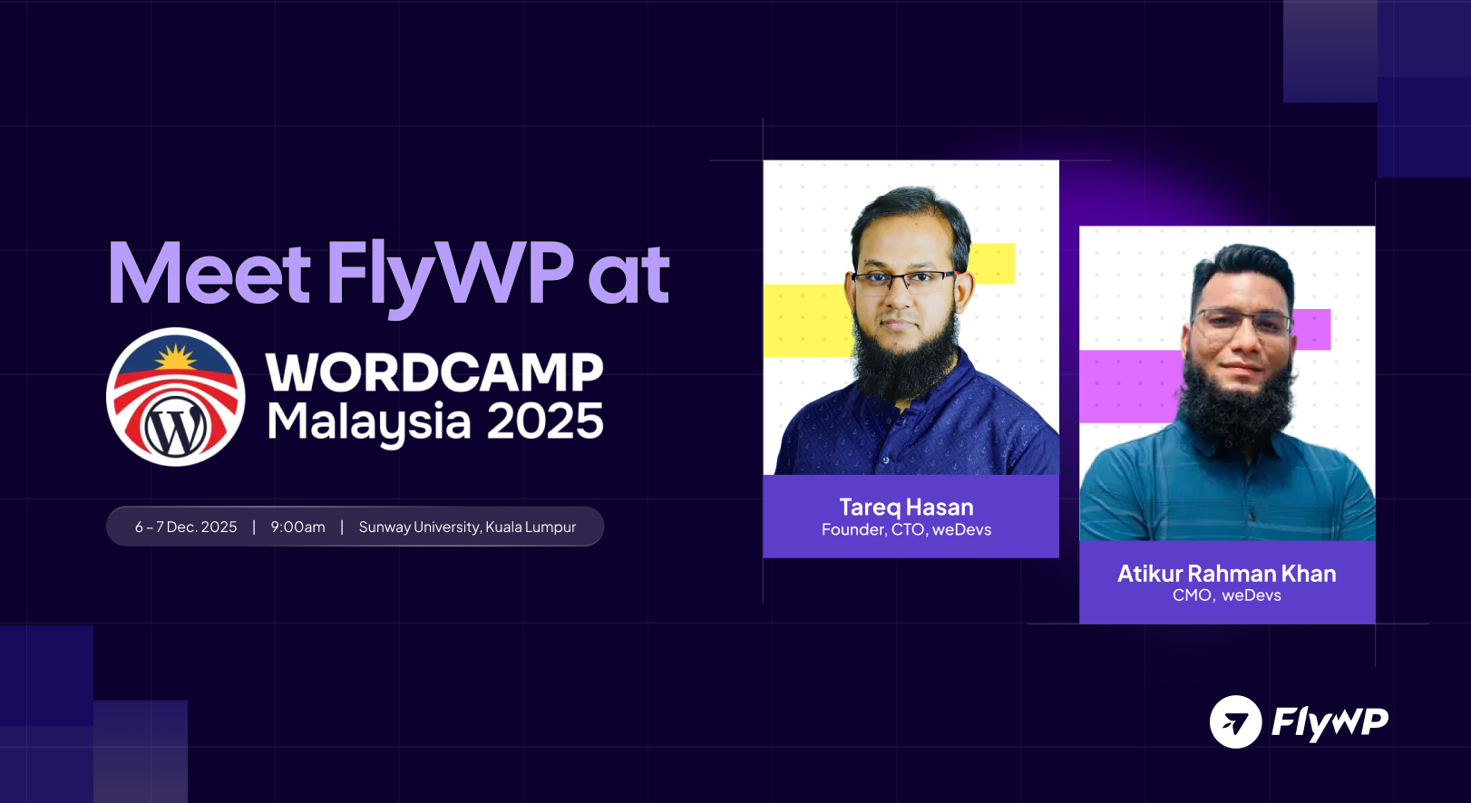 FlyWP leadership team at wordcamp malaysia