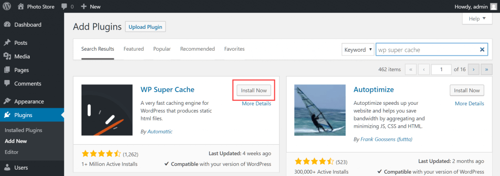 Installing browser caching plugin